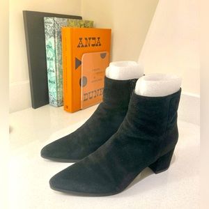 Stuart Weiztman Suede Heeled Ankle Boots